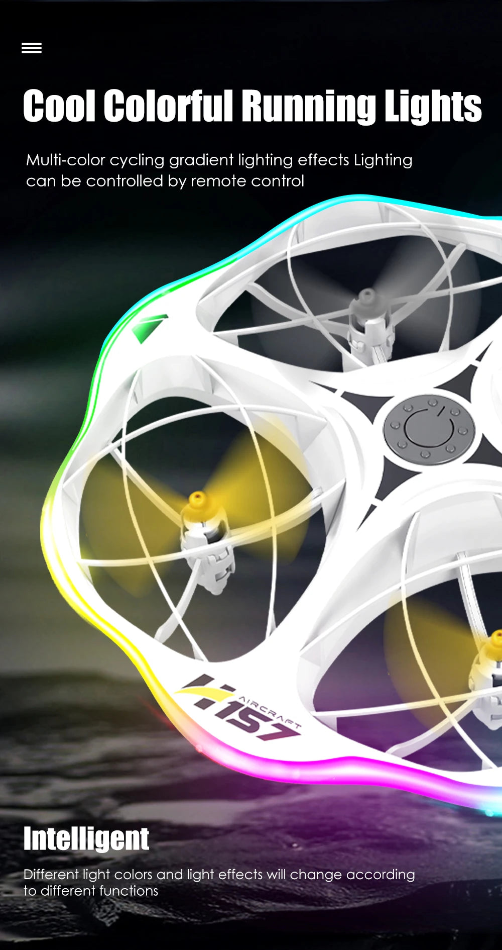 Mini Drone Rc UFO Toy with Led Light Gesture Control 2.4G Radio Controlled Plane Helicopter Dual Mode Airplanes Toys for Boys