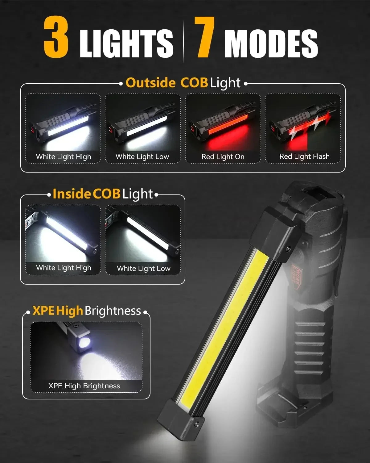 foldable magnetic flashlight