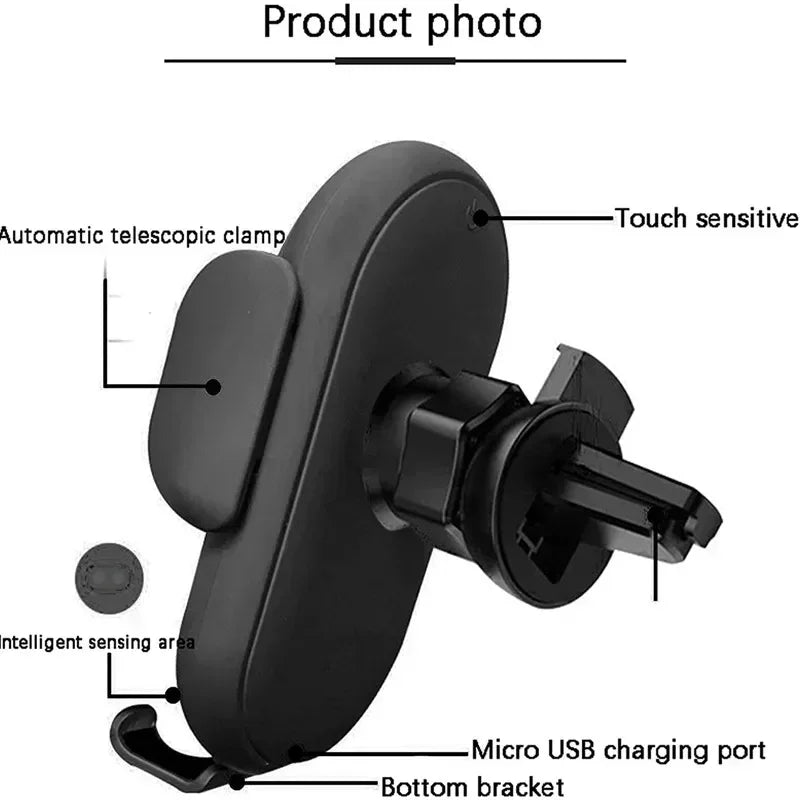 VIKEFON 30W Car Wireless Charger Car Phone Holder for iPhone 12 Pro Max 11 Pro X MAX 8 7 Plus Intelligent Infrared Phone Holder
