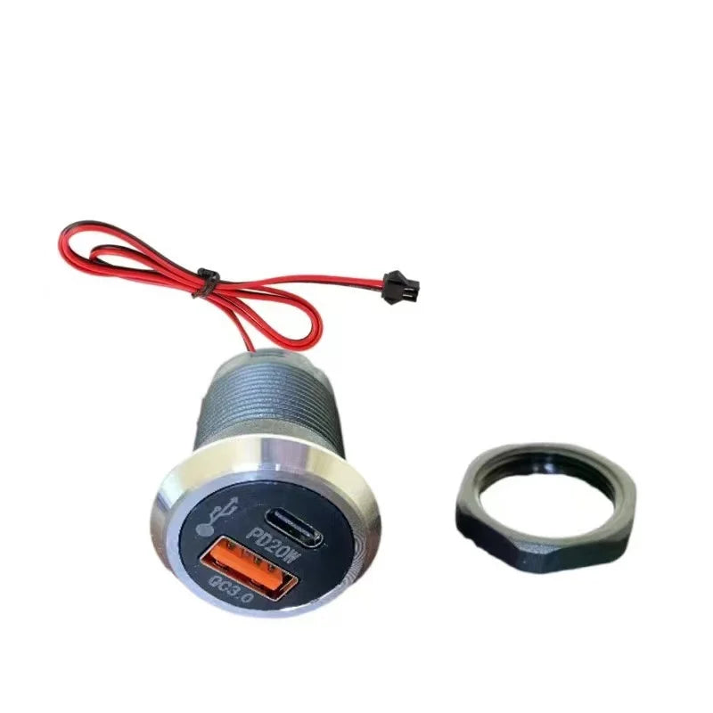 Desktop hidden integrated UsB charger9V/2A 5V/3A 1 USB 1 Type-C mini fastcharging car charger car powerembedded socket