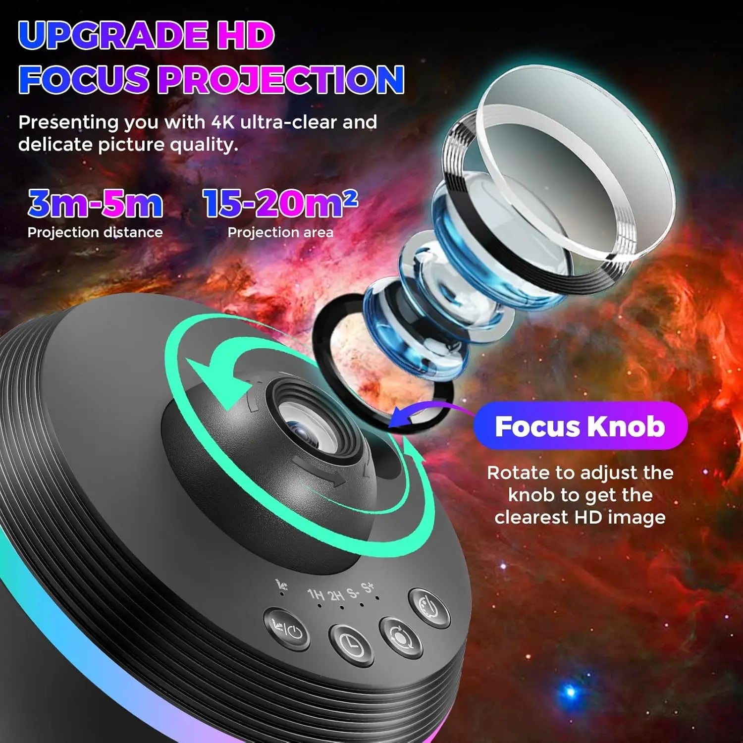 Galaxy Meteor Projector Night Light Lamp