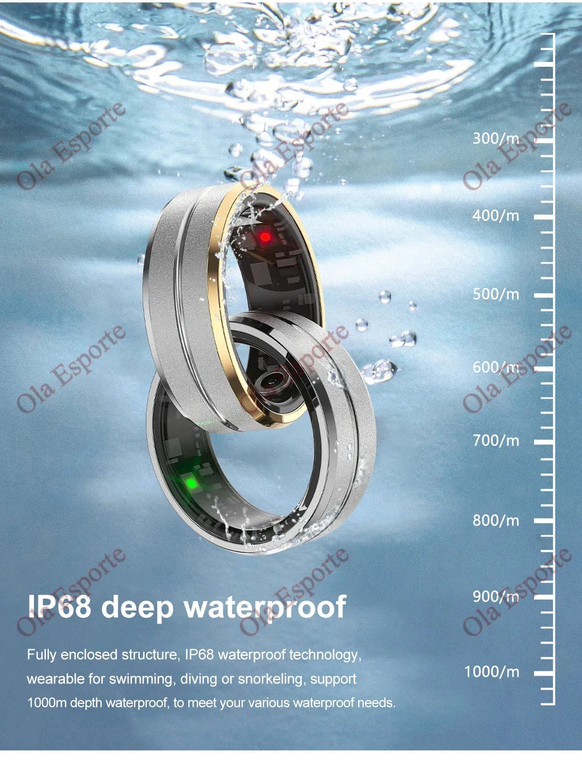 NEW Smart Ring Military Grade Titanium Steel Smart Rings for Women Men Health Monitoring IP68 & 5ATM Waterproof Multi-sport Mode