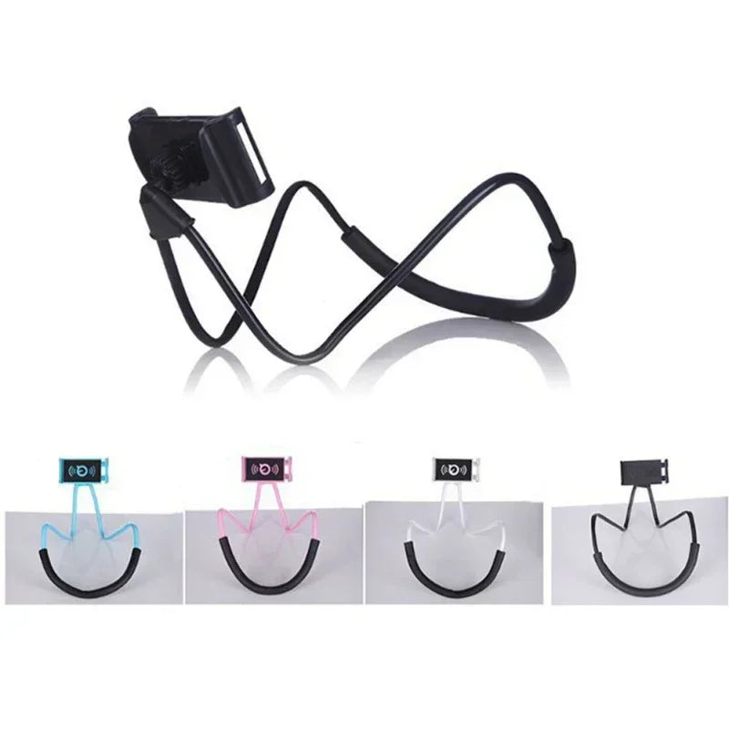 Universal Mobile Phone Holder Extendable Neck Hanging Selfie Stick Rack Adjustable 360°Free Rotating Mount Holder Iphone