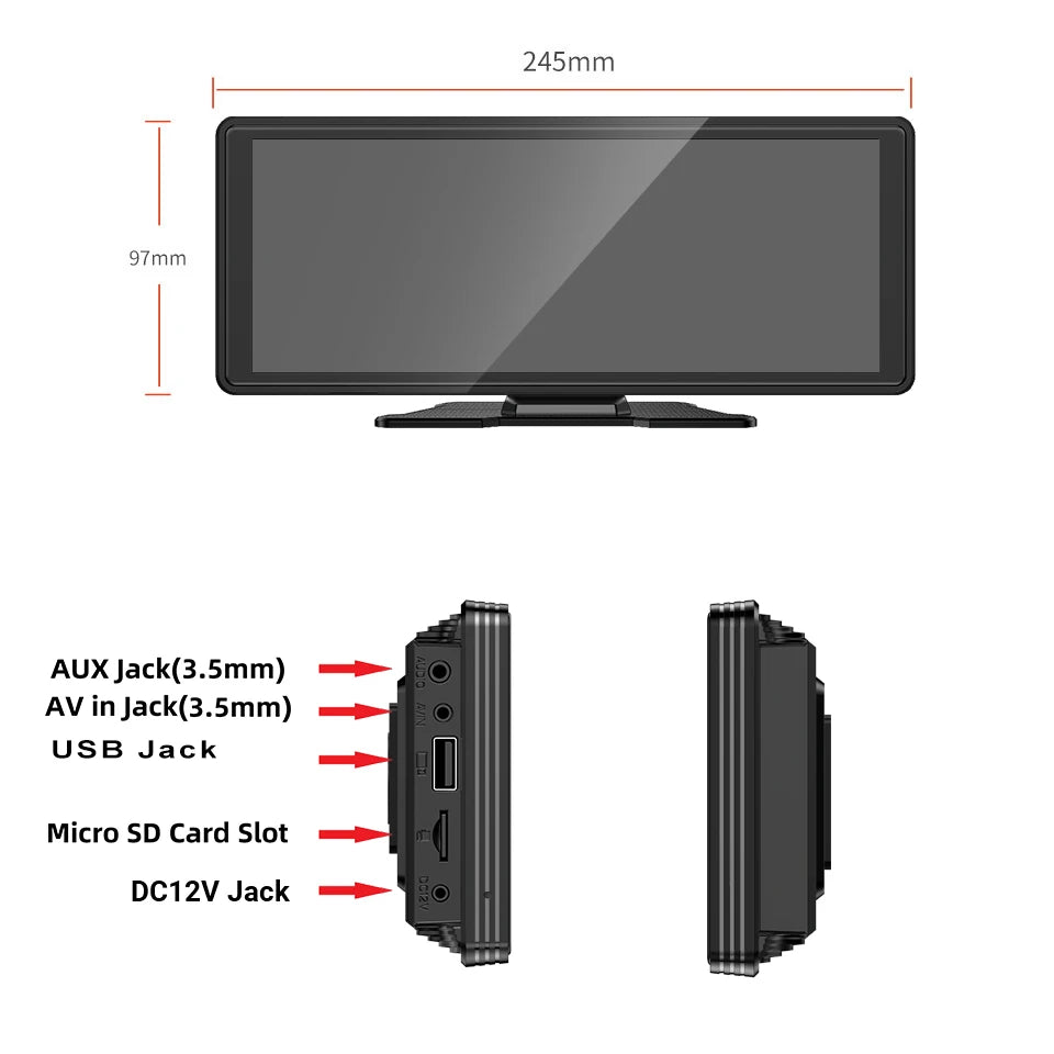 Universal Portable Carplay for Car Screen, Wireless Carplay Screen Wireless Car Stereo with Carplay Android Auto, Car Touchscree