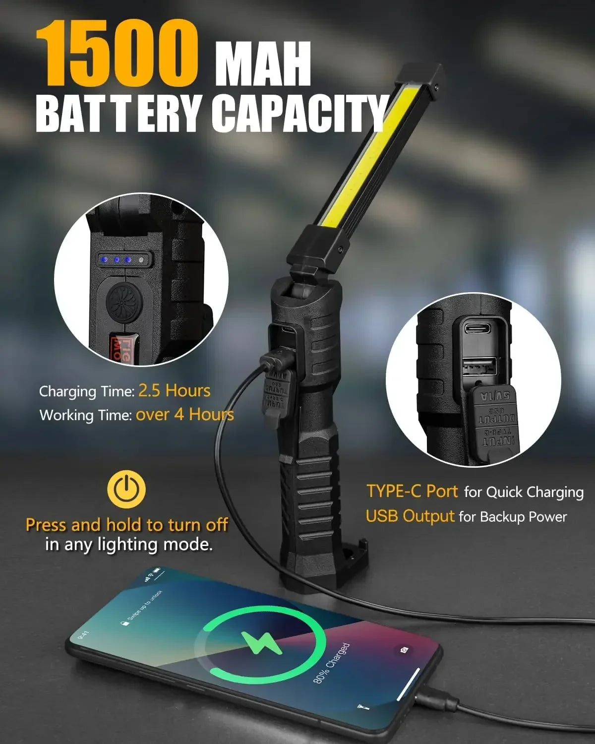 foldable magnetic flashlight