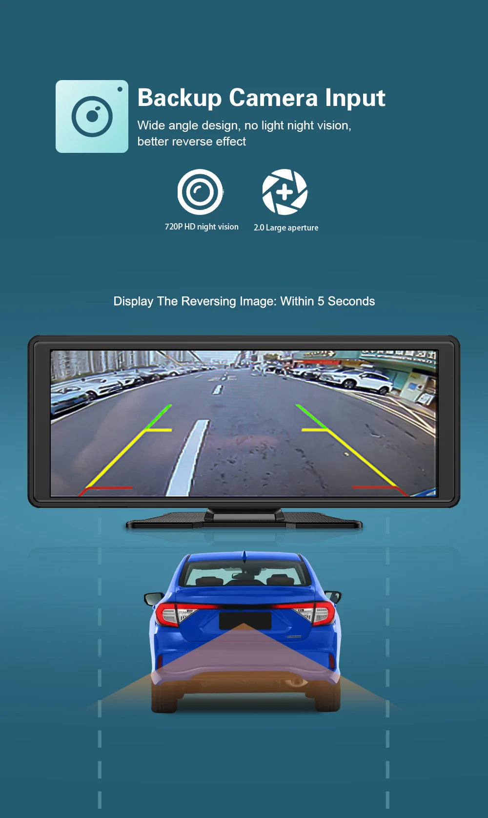 Universal Portable Carplay for Car Screen, Wireless Carplay Screen Wireless Car Stereo with Carplay Android Auto, Car Touchscree