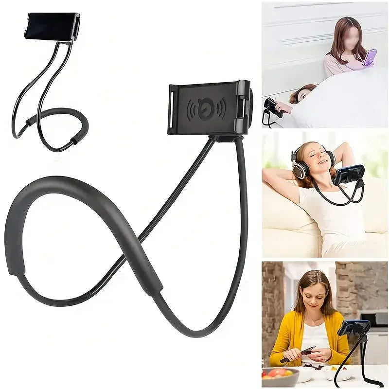 Universal Mobile Phone Holder Extendable Neck Hanging Selfie Stick Rack Adjustable 360°Free Rotating Mount Holder Iphone