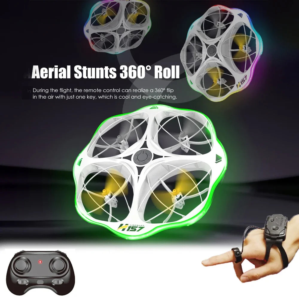 Mini Drone Rc UFO Toy with Led Light Gesture Control 2.4G Radio Controlled Plane Helicopter Dual Mode Airplanes Toys for Boys