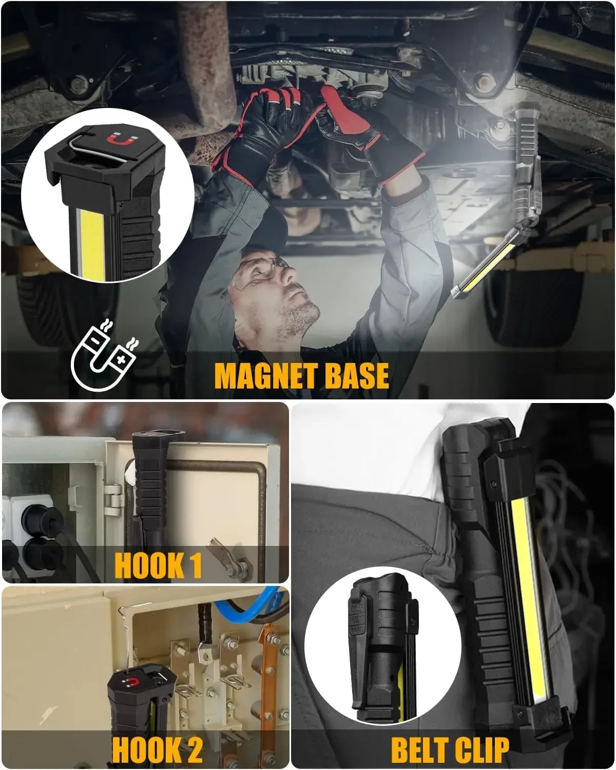 foldable magnetic flashlight