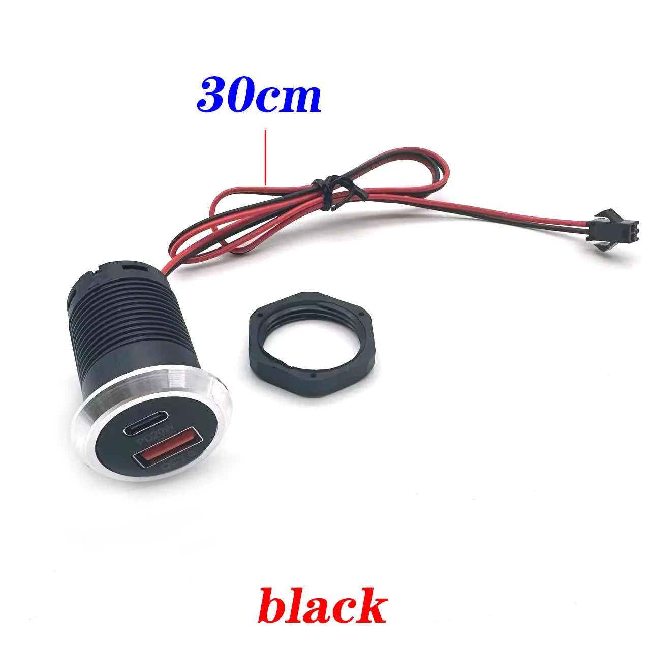 Desktop hidden integrated UsB charger9V/2A 5V/3A 1 USB 1 Type-C mini fastcharging car charger car powerembedded socket