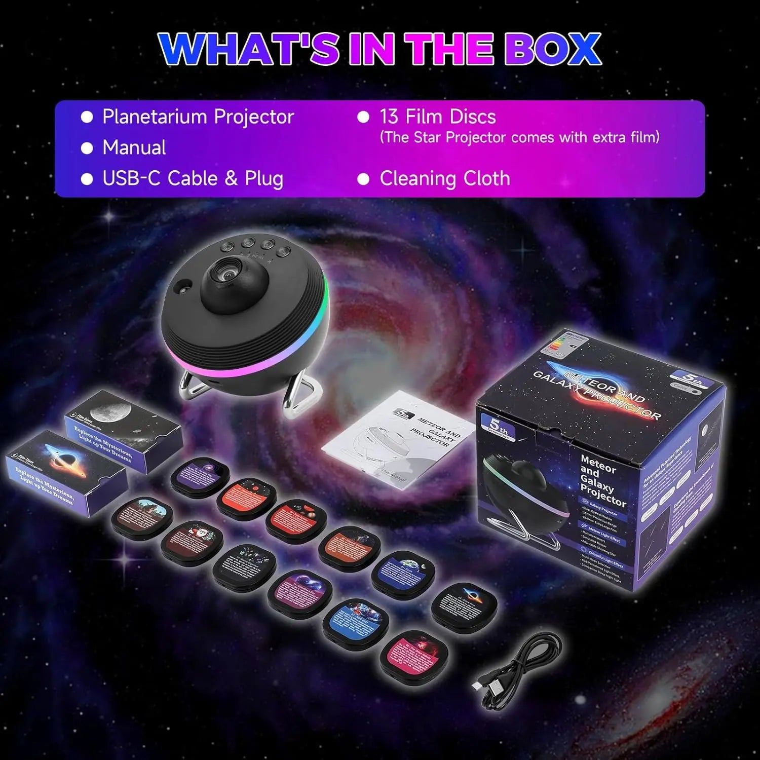 Galaxy Meteor Projector Night Light Lamp