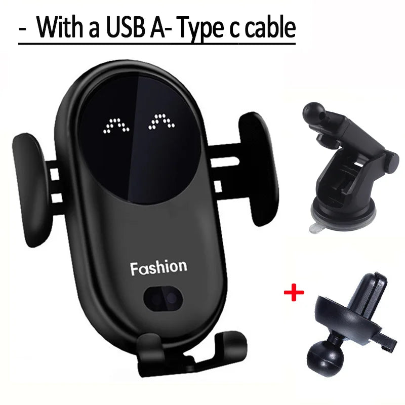 VIKEFON 30W Car Wireless Charger Car Phone Holder for iPhone 12 Pro Max 11 Pro X MAX 8 7 Plus Intelligent Infrared Phone Holder
