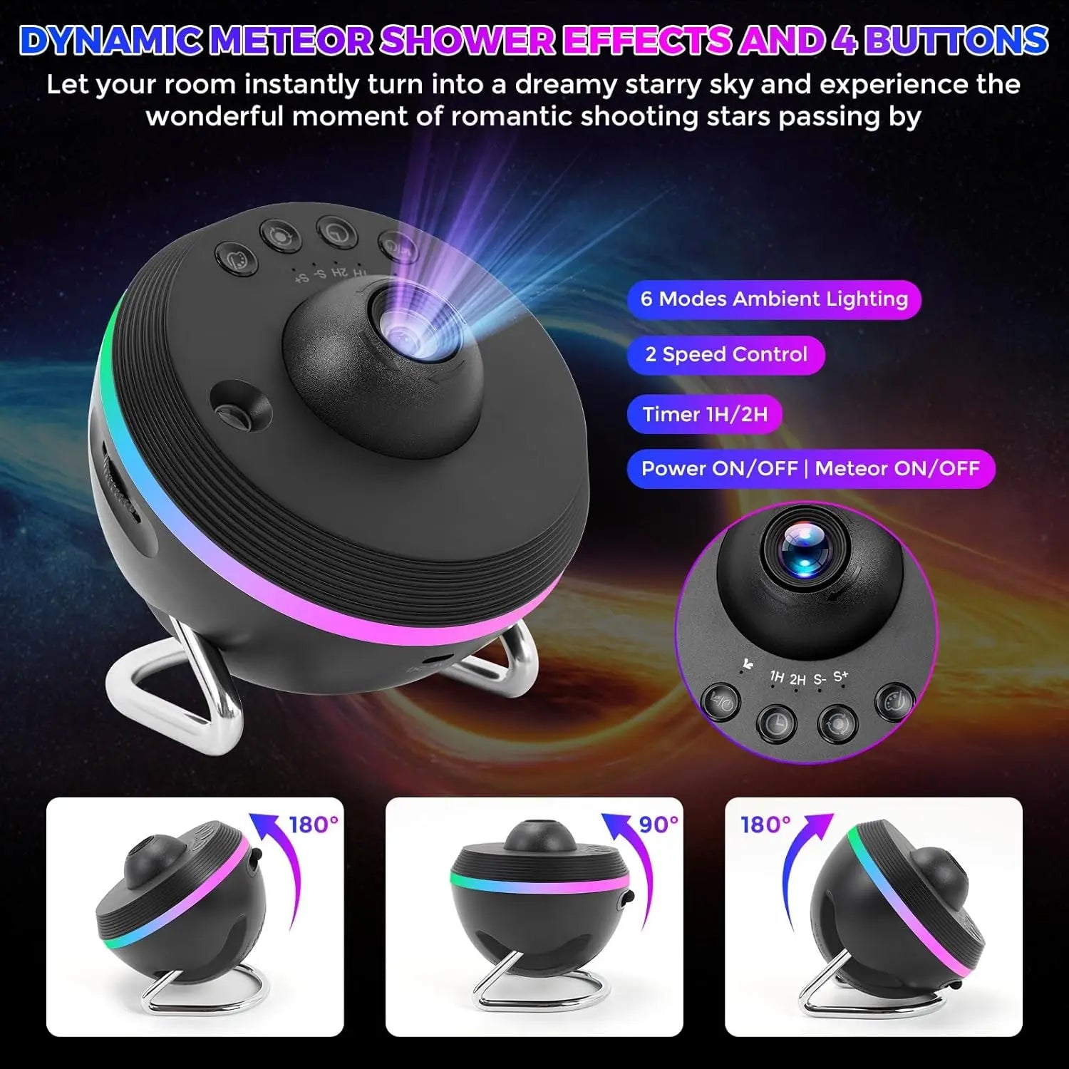 Galaxy Meteor Projector Night Light Lamp