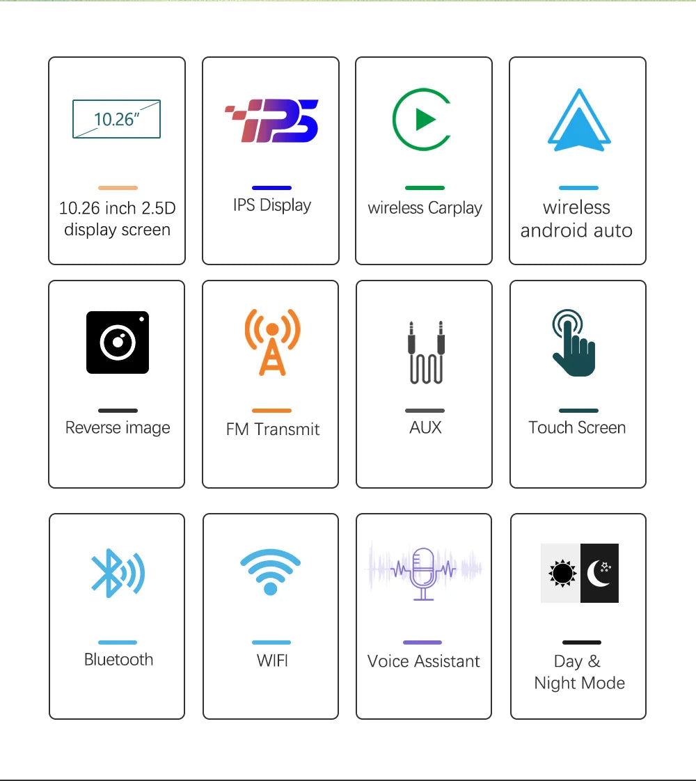 Universal Portable Carplay for Car Screen, Wireless Carplay Screen Wireless Car Stereo with Carplay Android Auto, Car Touchscree
