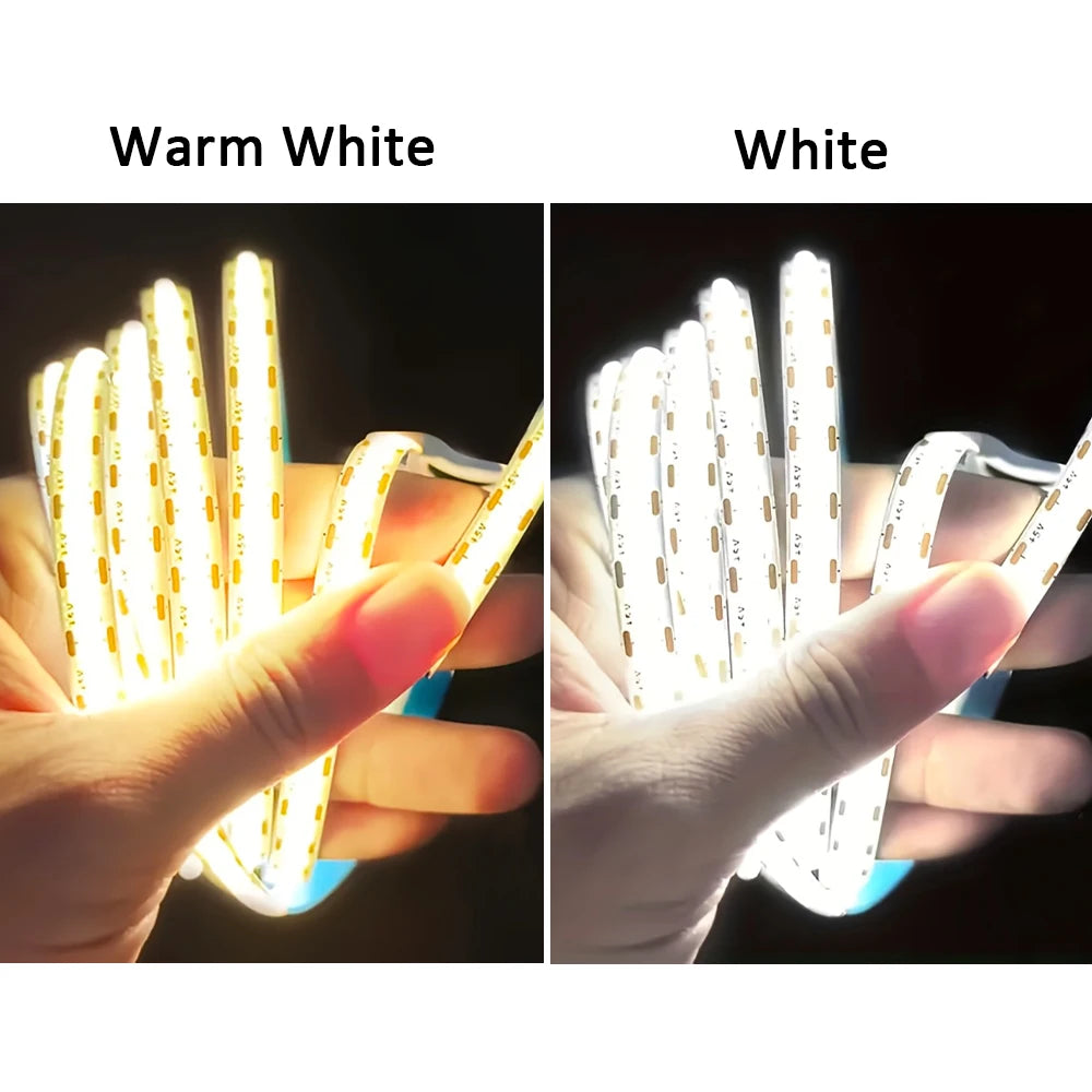 Motion Sensor Led Lights Strip Battery Powered 320 Leds/m COB Led Strip Lights for Stair Bedroom Closet Under Cabinet Lighting