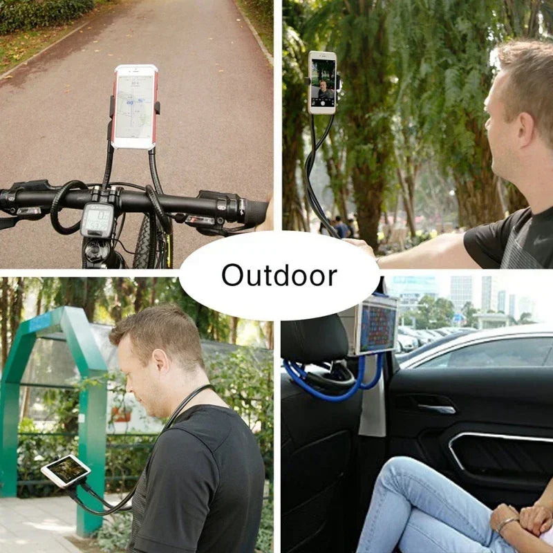 Universal Mobile Phone Holder Extendable Neck Hanging Selfie Stick Rack Adjustable 360°Free Rotating Mount Holder Iphone