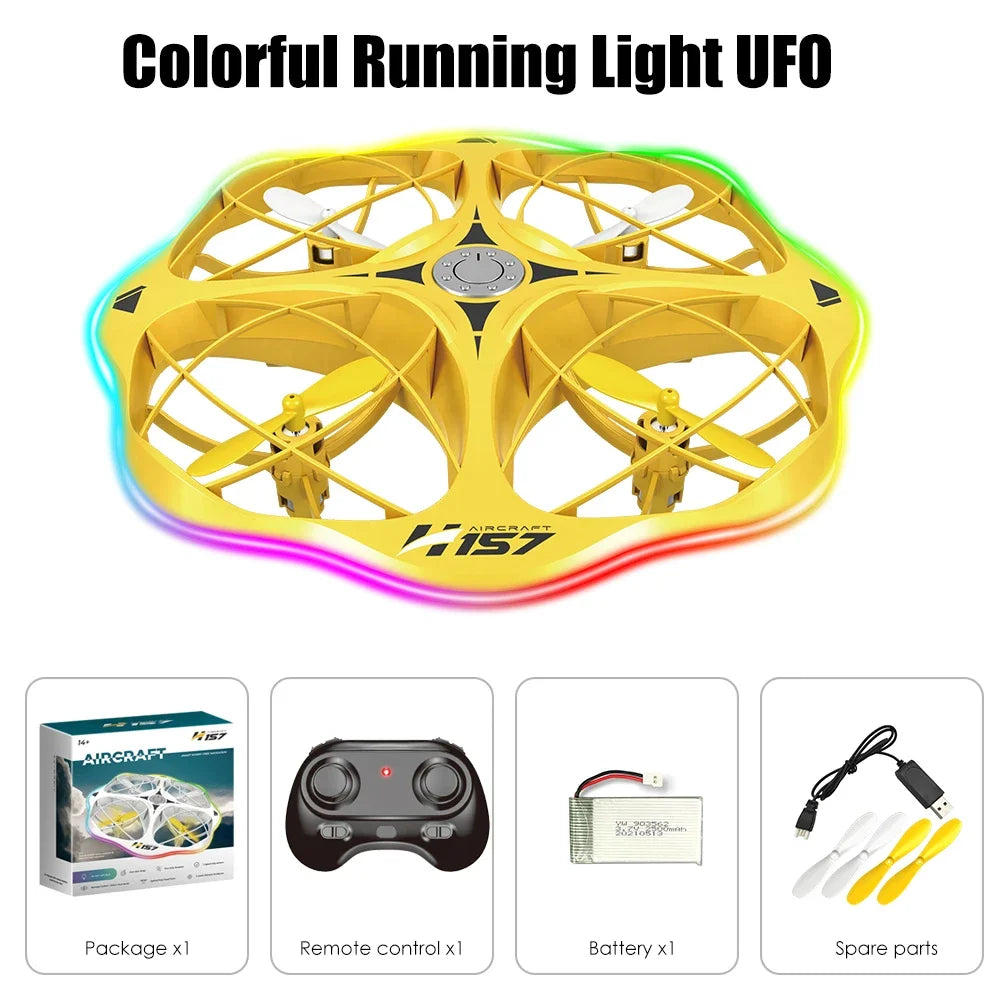 Mini Drone Rc UFO Toy with Led Light Gesture Control 2.4G Radio Controlled Plane Helicopter Dual Mode Airplanes Toys for Boys