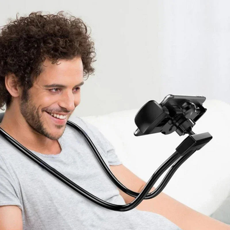Universal Mobile Phone Holder Extendable Neck Hanging Selfie Stick Rack Adjustable 360°Free Rotating Mount Holder Iphone