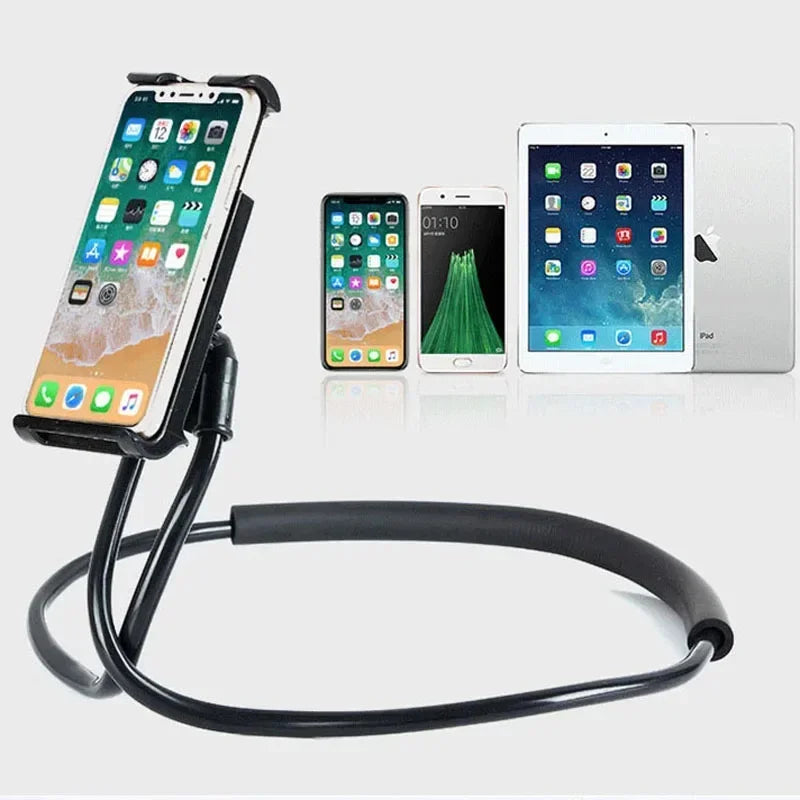 Universal Mobile Phone Holder Extendable Neck Hanging Selfie Stick Rack Adjustable 360°Free Rotating Mount Holder Iphone