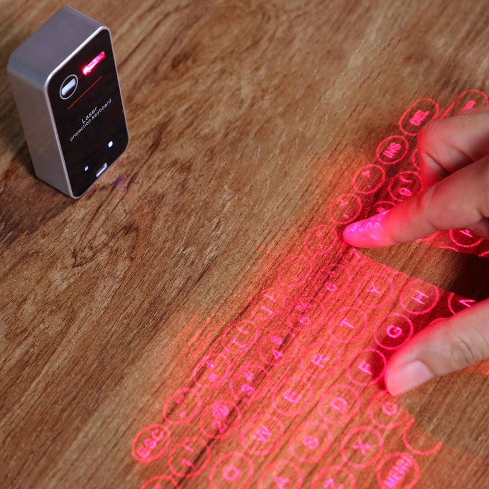 Laser Keyboard Mini Virtual Keyboard Wireless BT Connect Suitable for Phone Pad Laptop Tablets Compatible with Windows XP & iOS8