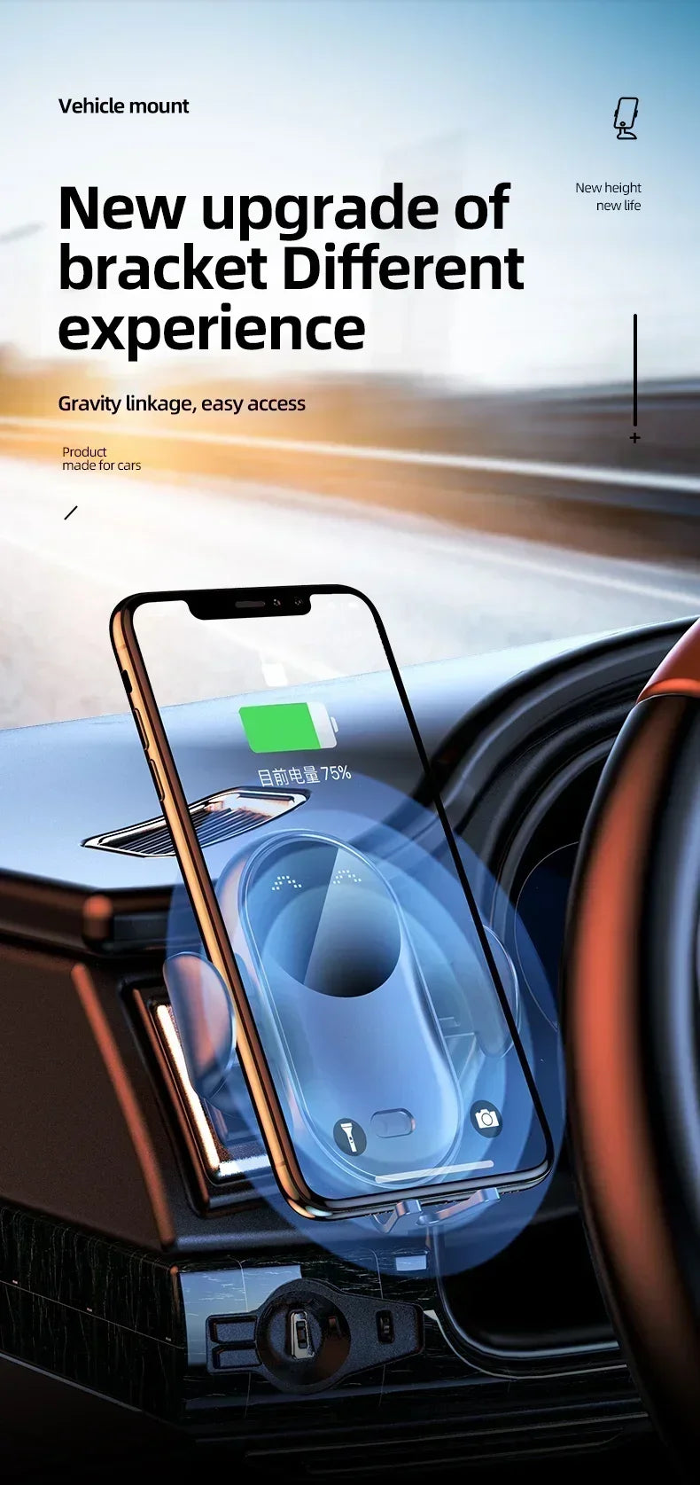 VIKEFON 30W Car Wireless Charger Car Phone Holder for iPhone 12 Pro Max 11 Pro X MAX 8 7 Plus Intelligent Infrared Phone Holder