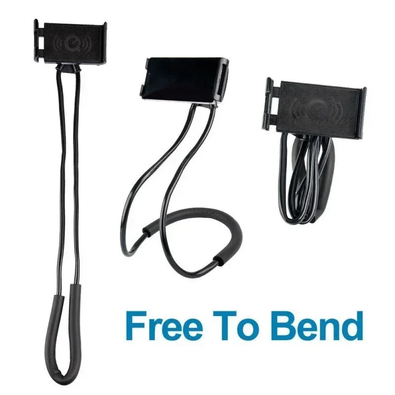 Universal Mobile Phone Holder Extendable Neck Hanging Selfie Stick Rack Adjustable 360°Free Rotating Mount Holder Iphone