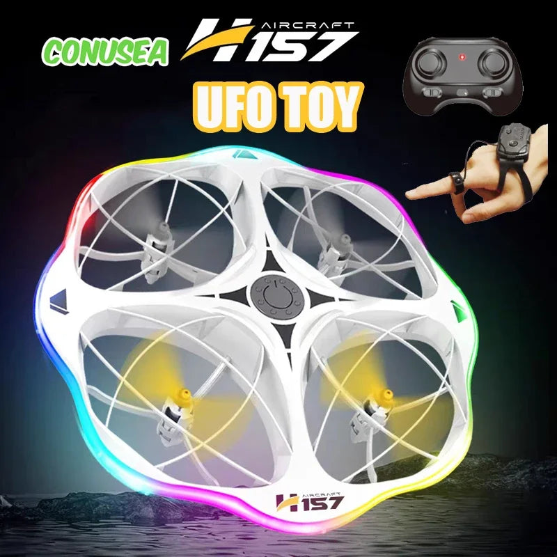 Mini Drone Rc UFO Toy with Led Light Gesture Control 2.4G Radio Controlled Plane Helicopter Dual Mode Airplanes Toys for Boys