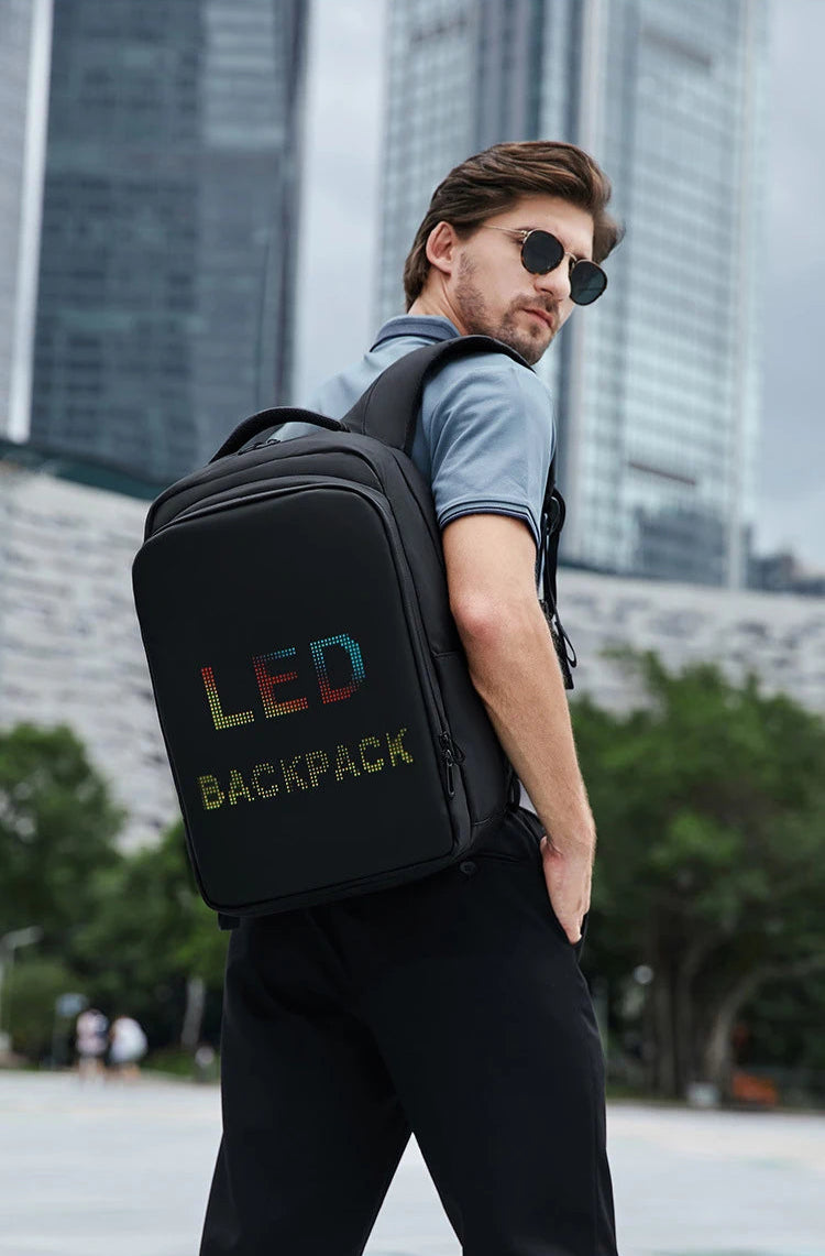 LED Display backpack Business travel 15.6 Inch Laptop Backpack Men DIY Smart backpack school Backpack woman multimedia backpack